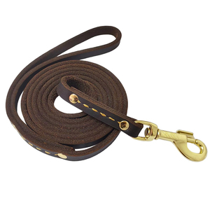 Heavy Duty Genuine Leather Dog <b>Training</b> Leash Comfortable Custom Logo Wholesale Price Leather Dog Leash - Product Image 2