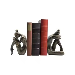 Contemporary Metal Bookends Sculptural Design Irregular Shape 2Pcs Desk Office Decorative Bookend Set - Product Image 1