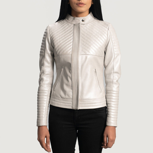 Chaqueta de cuero sintético para mujer, estilo motociclista, corte ajustado, con cremallera, abrigo corto, elegante, informal, manga larga, a prueba de viento, a la moda. - Product Image 1