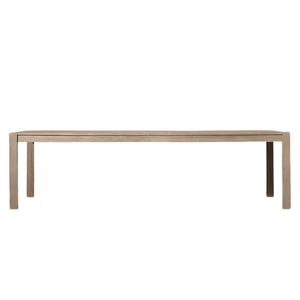 Elegante Mesa de Comedor Rectangular Moderna para Exteriores, Mesa de Madera de Teca Sólida con Diseño de Listones, Muebles Duraderos Resistentes a la Intemperie para Villa - Product Image 1