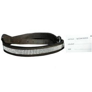 Cinturón de cuero genuino de la mejor calidad con fabricante de accesorios de moda Premium de cristal azul en cinturón de cuero indio. - Product Image 6