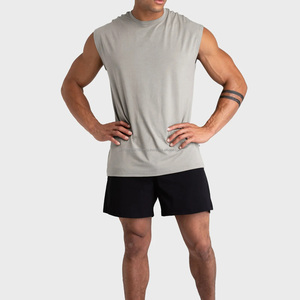 Débardeur à col rond confortable de haute qualité pour hommes, ample, respirant, sans manches, t-shirt, veste pour logo personnalisé - Product Image 2