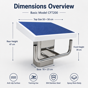 Plateforme de départ standard pour piscine, bloc de départ intérieur, surface antidérapante, support stable, support d'entraînement à la <span class=keywords><strong>natation</strong></span> pour les <span class=keywords><strong>cours</strong></span> - Product Image 2