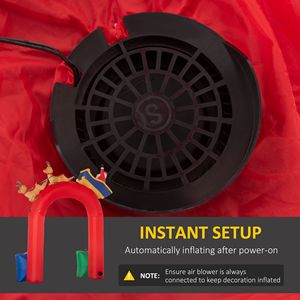 Outsunny 9 piedi di natale arco di Babbo Natale a cavallo slitta LED cortile gonfiabile decorazioni giardino all'aperto prato per feste - Product Image 3