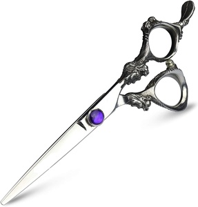 KKZ Ciseaux professionnels en acier inoxydable pour salons de beauté avec poignée en forme de dragon Ciseaux amincissants à lame tranchante Logo personnalisé - Product Image 4