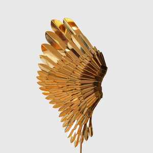 Golden Angel Wing Sculpture Handmade Metal Art Decor Contemporary Tabletop Display for Living Room Home Decoration - Product Image 5