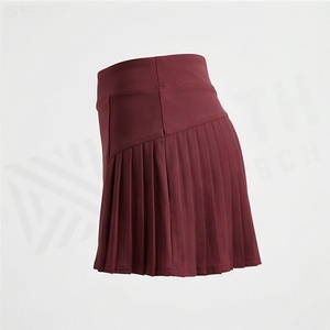 Jupe plissée courte pour femme, couleur unie, taille élastique, style sportif, respirante, à porter toute l'année - Product Image 5