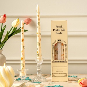 Élégante bougie artistique en cire d'abeille naturelle imprimée de 25 cm pour mariage, dîner, table, fête, décoration intérieure et événements - Product Image 2