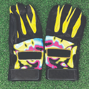 Gants de frappe jaunes, roses, bleus, noirs, tie-dye, en polyester, coton et cuir, avec fermeture à tirette, pour droitier, unisexe, adulte, entraînement, écologiques - Product Image 1