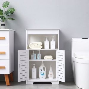 Mobile da Bagno in PVC con Doppia Anta, Altezza 80cm, 2 Scomparti (50x30x80)cm - Product Image 6