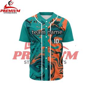 Maillots de baseball personnalisés en gros, imprimés par sublimation, style décontracté, uniformes à manches courtes, grandes tailles, chemises de softball - Product Image 6