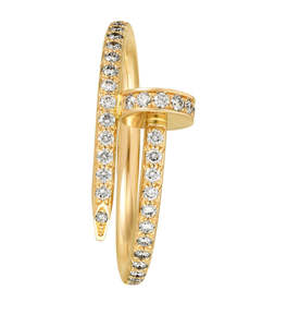 High Standard Quality 14k Gold Made Fancy Nail Design <b>Adjustable</b> <b>Rings</b> Comes With Brilliant Round Cut Moissanite Diamonds - Product Image 4