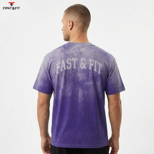 Venta Directa de Fábrica, Camiseta de Alta Calidad con Lavado Ácido Personalizada para Hombre, Ropa Deportiva y Casual, Camiseta Cómoda para Hombre - Product Image 2