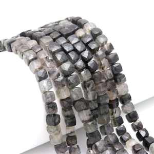 ลูกปัดพลอยรูไทล์สีดำธรรมชาติทรงกล่อง ขนาด 6-9 มม. ร้อยเป็นเส้น ลูกปัดหลวมสำหรับทำเครื่องประดับกำไลข้อมือ ราคาขายส่ง - Product Image 6
