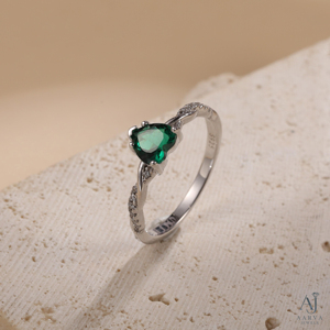 Anillo de Compromiso AARVA JEWELS con Corte de Corazón, Chapado en Oro, Plata 925, Engaste de Garras, Certificado por Terceros, Estilo Clásico, Anillo de Eternidad - Product Image 1