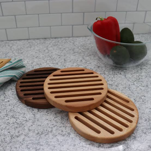 Sous-plats en bois décoratifs pour théière/bouilloire, supports de table en bois pour la maison - Product Image 1