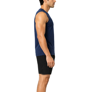 Men Athletic Sleeveless <b>Compression</b> Shirt Flexible Fit Breathable Fabric Ideal For Running Sports And Outdoor Work - Product Image 6