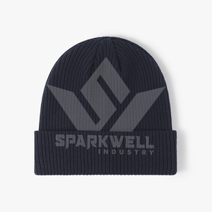 Unisex Solid Color Knitted Beanie <b>Hat</b> 100% Acrylic Winter Casual Warm Outdoor for Children 3D Embroidery for Red Black <b>Navy</b> - Product Image 2