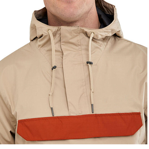 Chaqueta Cortavientos con Capucha para Hombre, Diseño Color Block, Impermeable, Estilo Workwear, Anorak de Poliéster con Bolsillos, Ropa de Otoño para Exteriores - Product Image 6