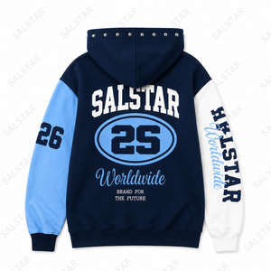 SALSTAR Sweat-shirt court à capuche pour femme en molleton de coton gris, imprimé logo minimaliste, décontracté pour l'automne - Product Image 4