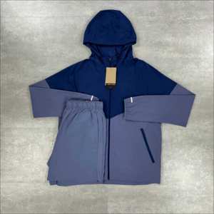 Chaqueta Cortavientos Miller con Banda Reflectante UV, Color Azul Marino y Gris, Ligera, Resistente al Viento, Ropa Deportiva para Exteriores, Estampado Sólido Reversible - Product Image 5