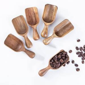 Cuillère en bois classique écologique avec logo personnalisé, à manches longs et courts, pour café, sel de bain, sucre et ingrédients secs - Product Image 4