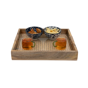 Plateau en verre et rotin pour bétail, design élégant avec poignée, prix abordable et bonne qualité - Product Image 5