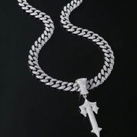 Collier et montre pour homme en argent sterling avec chaîne cubaine personnalisée Hip Hop, nom gravé, moissanite de laboratoire certifiée IGI, vente en gros