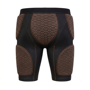 Shorts de protection rembourrés marron foncé pour le football américain adulte, résistants aux impacts pour les sports extrêmes, pour une sécurité maximale. - Product Image 2