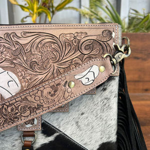 Fashionable Women's Hand Tooled Leather Crossbody Bag High Quality Genuine Leather Shoulder Bag Luxury Designer <b>Handbags</b> - Product Image 5