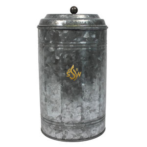 Galvanized Silver Storage Container <b>Canister</b> <b>Set</b> for Kitchen Tea Coffee Sugar Box for Food Storage <b>Set</b> Of 3 Handmade Jars Supply - Product Image 3