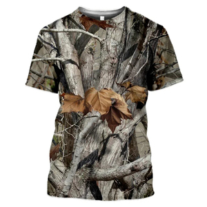 Chemise de chasse camouflage pour homme, manches courtes, respirante, en polyester, vêtements d'extérieur pour l'automne - Product Image 1
