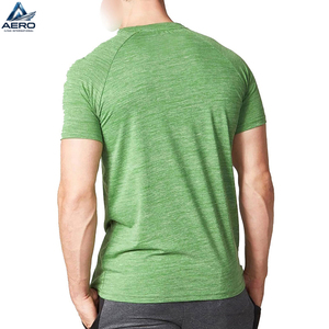 T-shirts de sport pour hommes à col rond et manches courtes, couleur verte, en tissu extensible, sur mesure, nouvelle collection, pour la gym et le fitness - Product Image 4