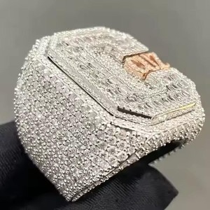 Hot Selling VVS Moissanite Round 925 Sterling Silver <b>Ring</b> Gold Fine Jewelry <b>Men</b> Women Diamond Test Passes HipHop Style <b>Ring</b> - Product Image 3