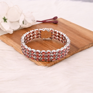 Luxury 925 Sterling Silver <b>Garnet</b> Tennis <b>Bracelet</b> Fashion Gemstone Jewelry for Unisex - Product Image 1