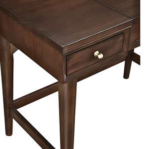 Modern Solid Wood Writing <b>Desk</b> with Drawers Mid Century Home Office Study Table Walnut Finish Wooden <b>Work</b> <b>Desk</b> - Product Image 4