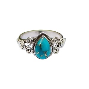 Turquoise Oval Cut Natural Stone Rose Gold Plated 925 Sterling Silver Handmade <b>Statement</b> <b>Ring</b> Gift for Her - Product Image 1