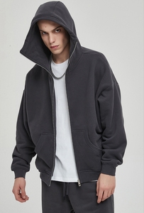 เสื้อแจ็คเก็ตซิปเต็มตัวรุ่นใหม่ประจำฤดูหนาว Hit-Pop ผ้าฟลีซโพลาร์ 360 GSM แขนยาว สีพื้น ผู้ชาย เสื้อฮู้ดซิปแบบมีหน้ากาก - Product Image 6