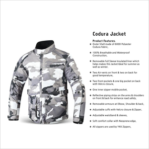 เสื้อแจ็คเก็ตมอเตอร์ไซค์ลายพรางสำหรับผู้ชาย แขนยาว กันลม ผลิตจากโพลีเอสเตอร์ ใส่ได้ทุกฤดู เหมาะสำหรับการแข่งรถ - Product Image 3
