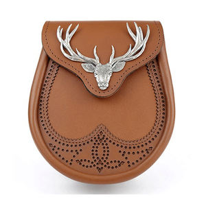 Bolso de mano semivestimentario para hombre, estilo kilt escocés, de cuero, con borlas, en varios colores, ¡gran oferta! - Product Image 4