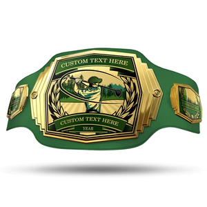 Ceinture de championnat classique en cuir noir personnalisée pour MMA, judo, boxe avec placage or 24 carats et logo personnalisé pour récompenses sportives - Product Image 4