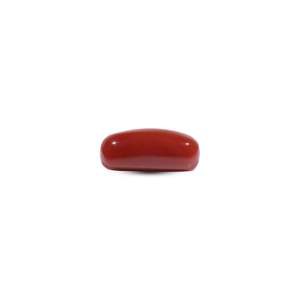 High Quality 7.35 Carat Synthetic Red Coral Oval Cabochon Loose Gemstone for Fine Jewelry - Product Image 3