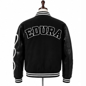 Veste bomber de baseball Varsity pour homme, avec logo personnalisé, style streetwear, broderie en laine de haute qualité, respirante, en polaire pour l'hiver - Product Image 4