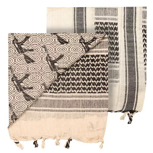 ผ้าพันคอเชมากห์ ขนาด 110x110 ซม. ผ้าฝ้าย 100% สำหรับกิจกรรมกลางแจ้ง ผ้าพันคอแบบอาหรับ มีพู่ห้อย ใช้ได้ทั้งผู้ชายและผู้หญิง ผ้าพันคอแบบแบนดานา ผ้าพันคอแบบยุทธวิธี - Product Image 1