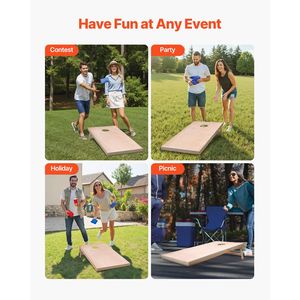 Set da Cornhole in Legno Massello Portatile 4x2 piedi, Tavole da Gioco per Interni/Esterni per Adulti, Tavola da Lancio Cornhole - Product Image 6