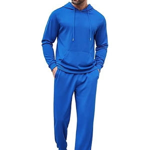 Custom Men's Winter Hooded Solid Color Breathable <b>Lightweight</b> Tracksuit Drawstring Jacket Regular Fit Pants Quick Dry Sports Gym - Product Image 6