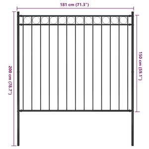 Valla de Jardín de Acero Negra de 5.9 pies x 4.9 pies, Producto de Estructuras de Acero - Product Image 4
