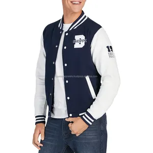 Yüksek kalite özel baskı şönil işlemeli yama üniversite ceketleri Unisex beyzbol amerikan Letterman ceket Fit ceket