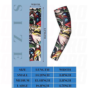 Men’s Cooling Arm Sleeves <b>Long</b> Fingerless Arm Cover Anti <b>Slip</b> UV Protection Sun Temporary Tattoo Sleeves Breathable Elastic - Product Image 3
