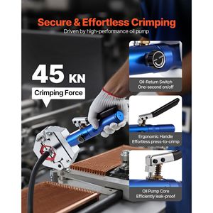 Kit Crimpatore Tubi AC Hydra-Krimp con 7 Matrici, Attrezzo Manuale Idraulico per Crimpatura Tubi A/C - Product Image 3